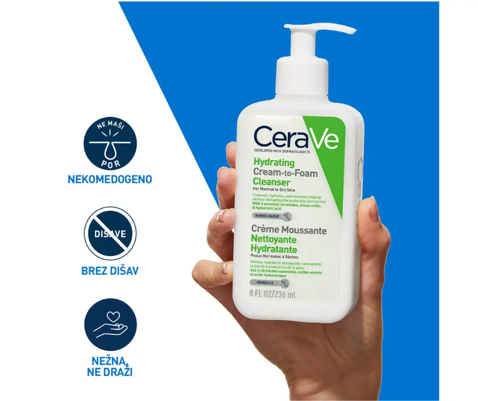 CeraVe Cleanser, Vlažilna kremno-penasta čistilna emulzija - Slika 2